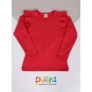 Fodros piros hosszú ujjú felső