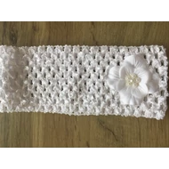 Fehér hajpánt (virág díszitéssel)