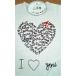 Fehér hosszú ujjú póló (I love you) 92-134