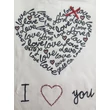 Fehér hosszú ujjú póló (I love you) 92-134